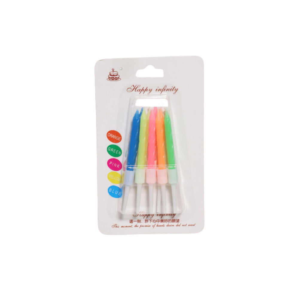 HAPPY BIRTHDAY MINI METALLIC CANDLES 10 PCS