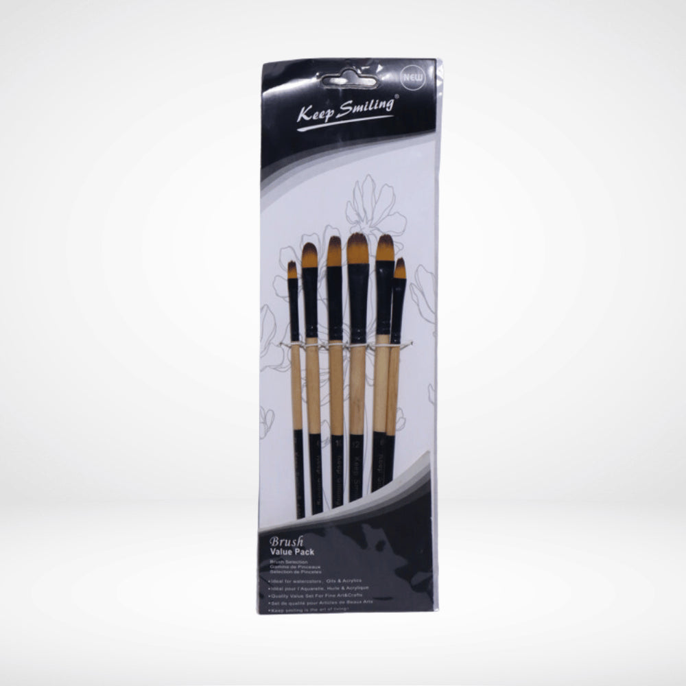 KEEPSMILING ARTIST BRUSH SET OVAL A0002Z 6PCS