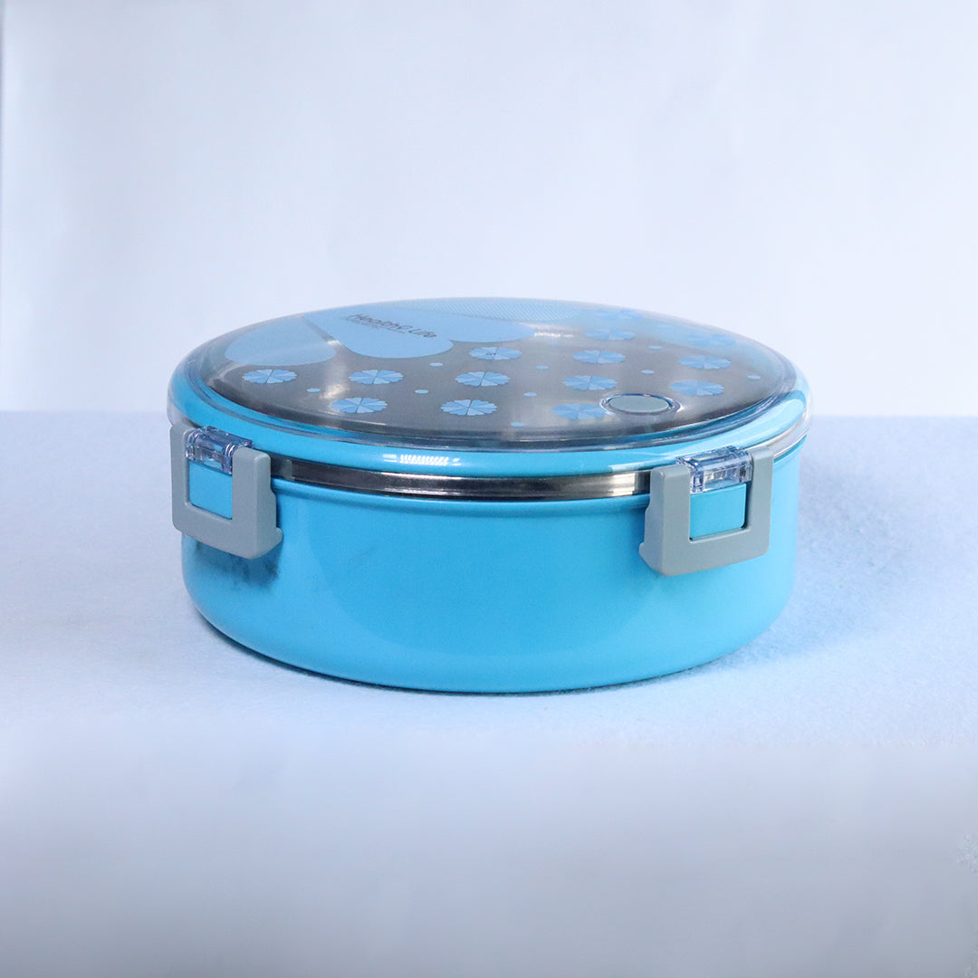 HEALTHY LIFE SCHOOL LUNCH BOX ROUND SHAPE 4 BUTTONS