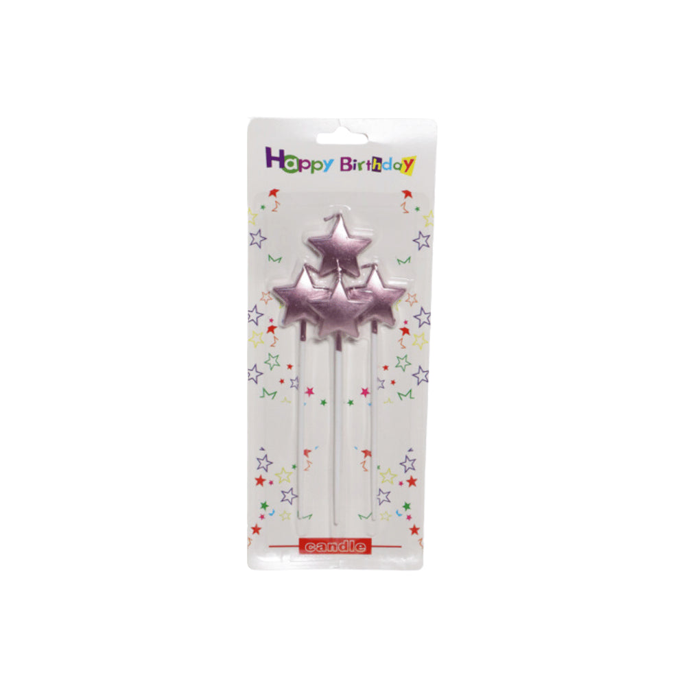 HAPPY BIRTHDAY CANDLE STAR 4PCS
