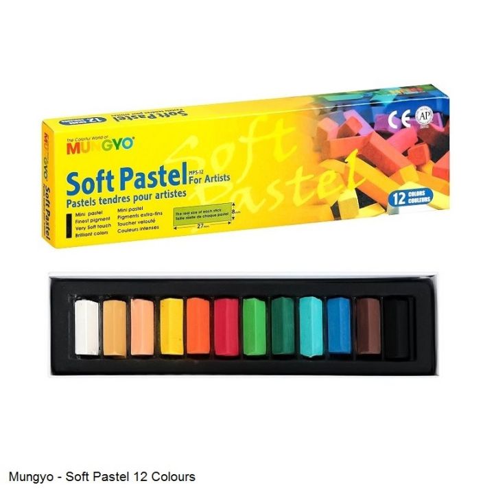 MUNGYO SOFT PASTELS HALF STICK 12PCS