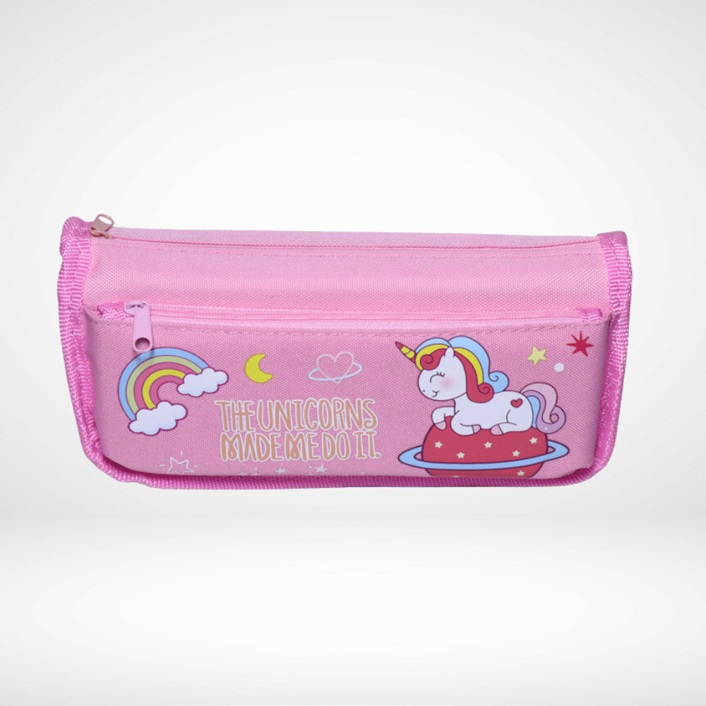 PENCIL POUCH FABRIC RAINBOW UNICORN