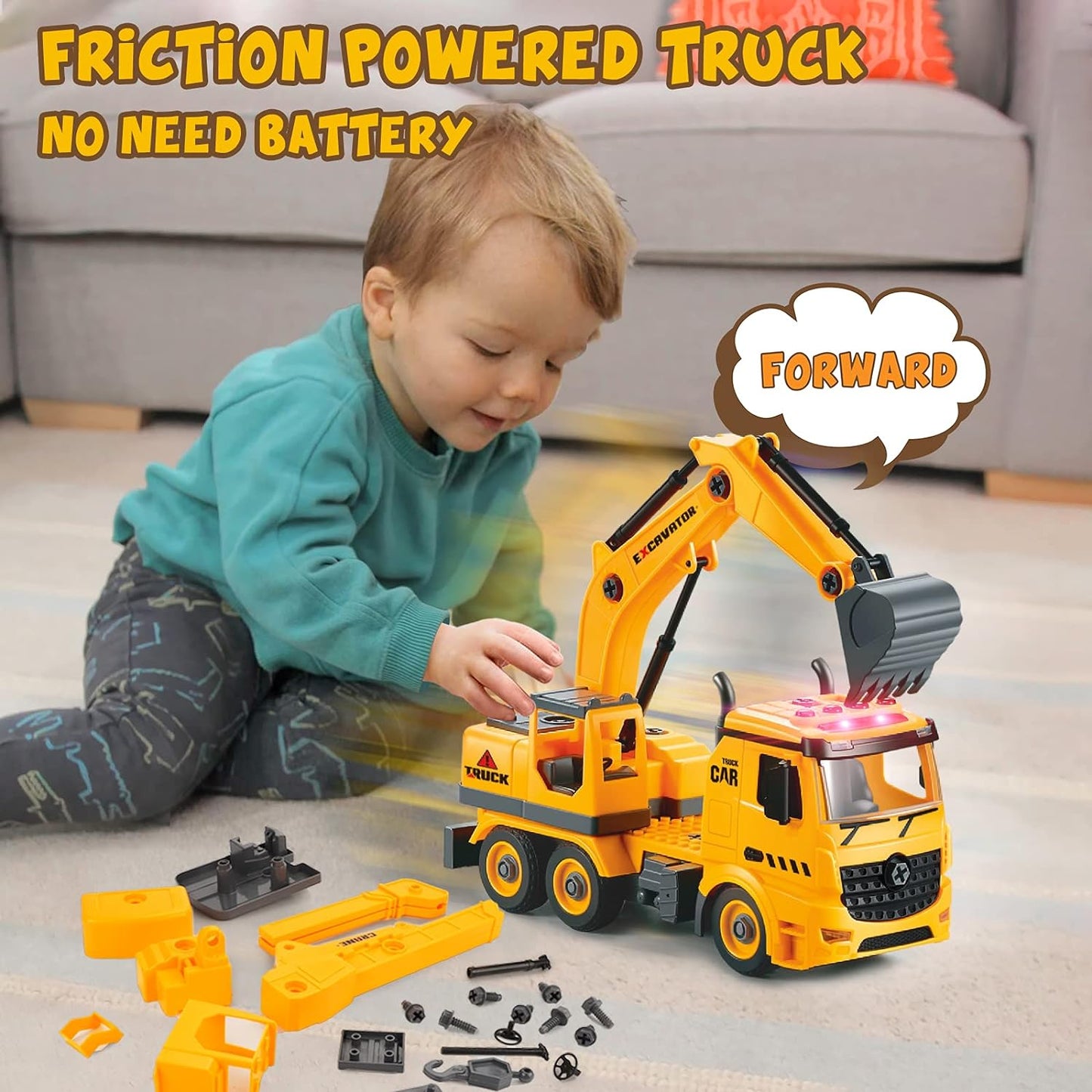 DIY BUILDING BLOCK ENGINEERING VEHICLE REPLACEABLE TOOLSET