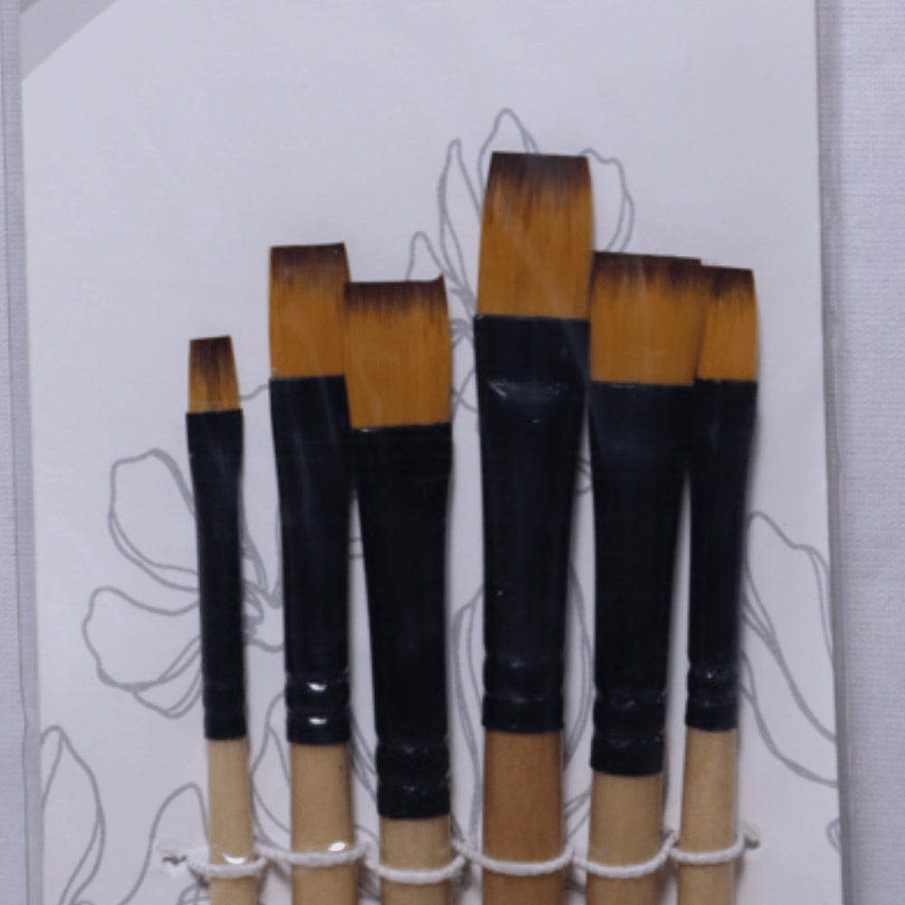KEEPSMILING ARTIST BRUSH SET FLAT A0002F 6PCS