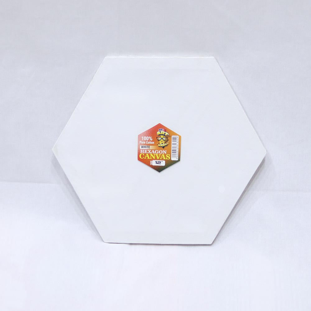 PREMIUM WHITE CANVAS HEXAGON 8" 3308