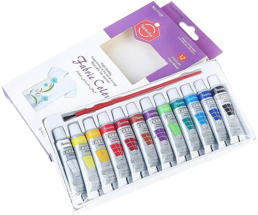 KEEPSMILING FABRIC COLOR SET + BRUSH 12PCS