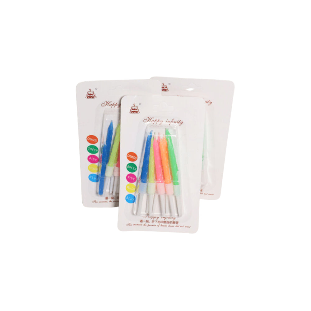 HAPPY BIRTHDAY MINI METALLIC CANDLES 10 PCS