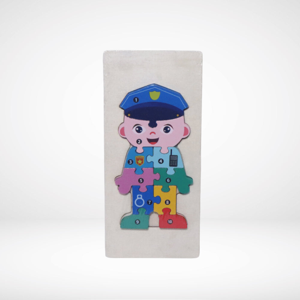 WOODEN PEG POLICE MAN PUZZLE WP-023