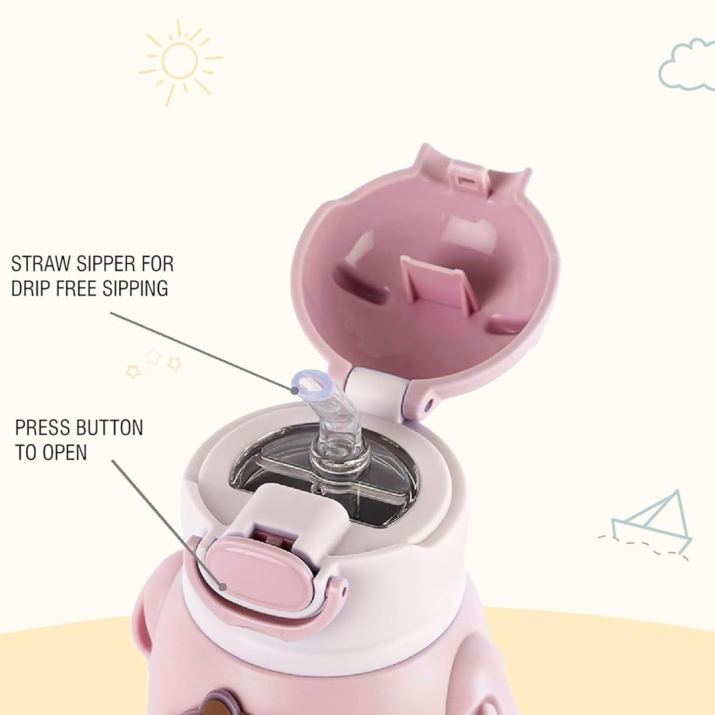 Kidology Bear Transparent Sipper Bottles