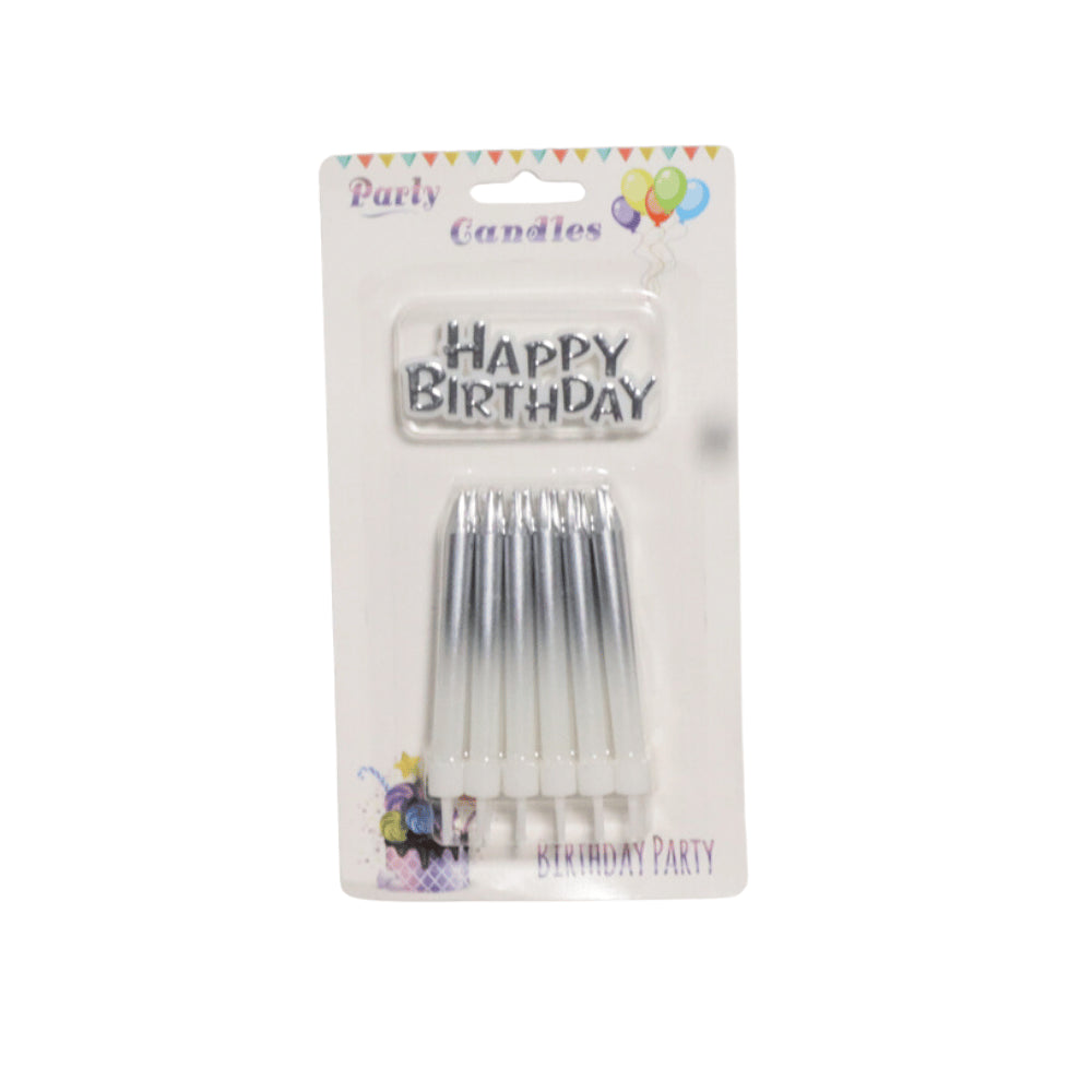 HAPPY BIRTHDAY CANDLES WITH STAND 10 PCS