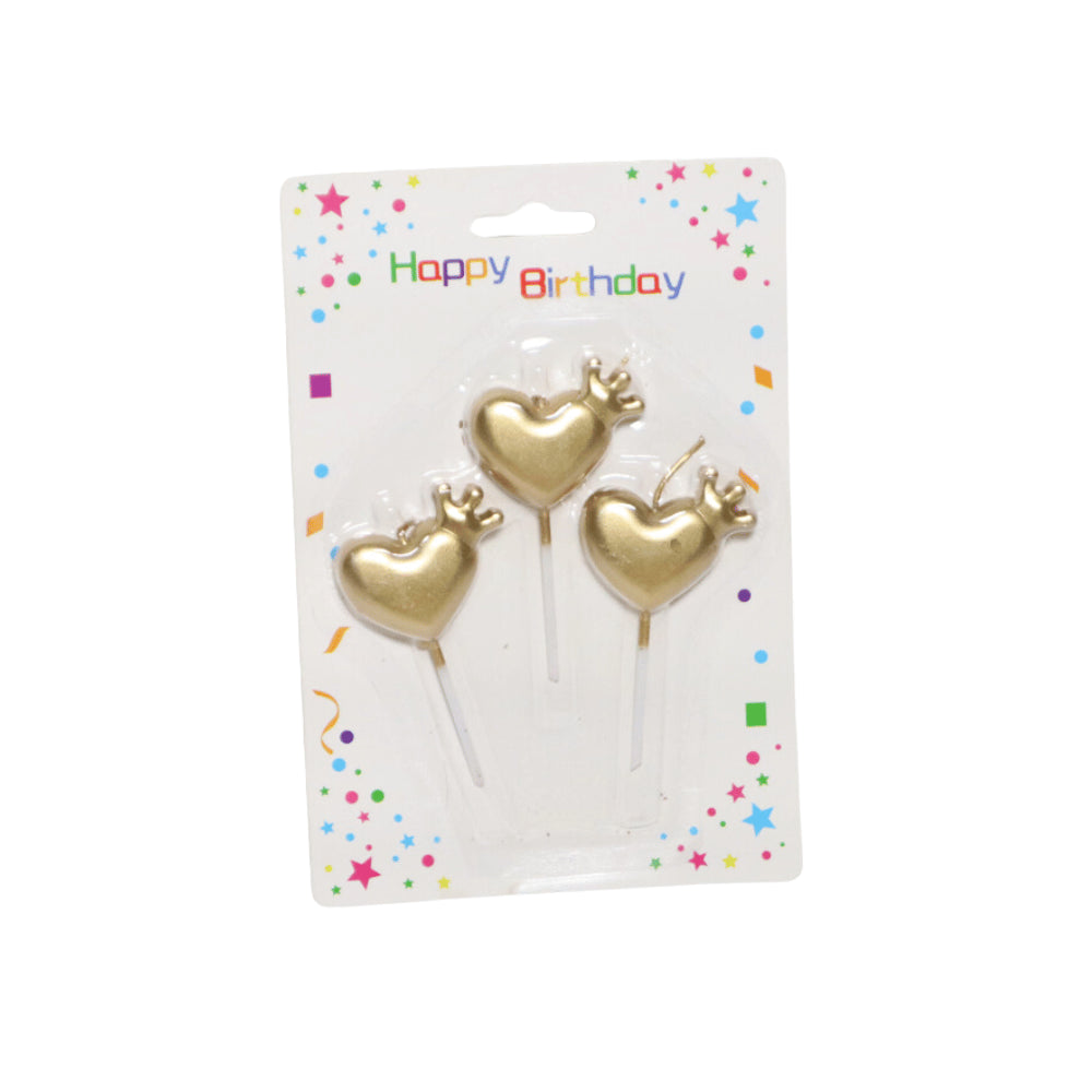 HAPPY BIRTHDAY CANDLE CHROME HEART 3PCS