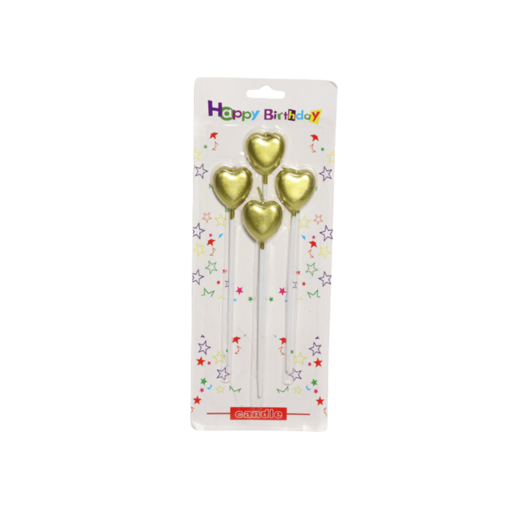 HAPPY BIRTHDAY CANDLE HEART 4PCS