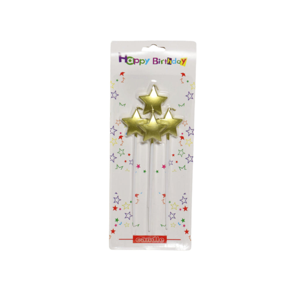 HAPPY BIRTHDAY CANDLE STAR 4PCS