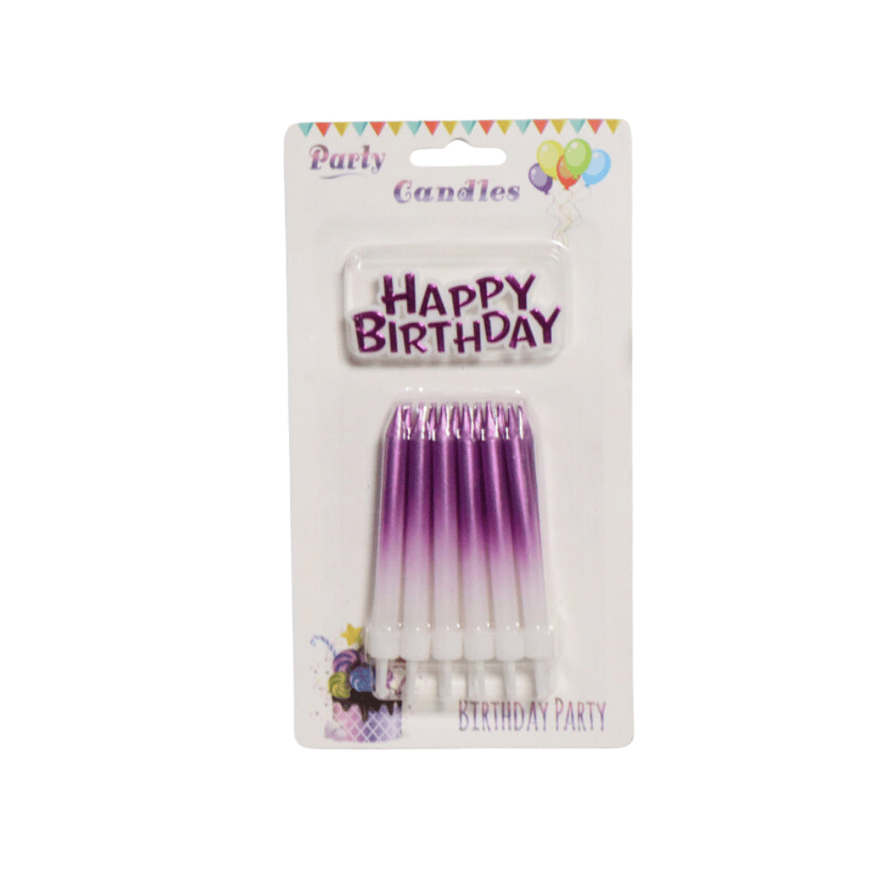 HAPPY BIRTHDAY CANDLES WITH STAND 10 PCS