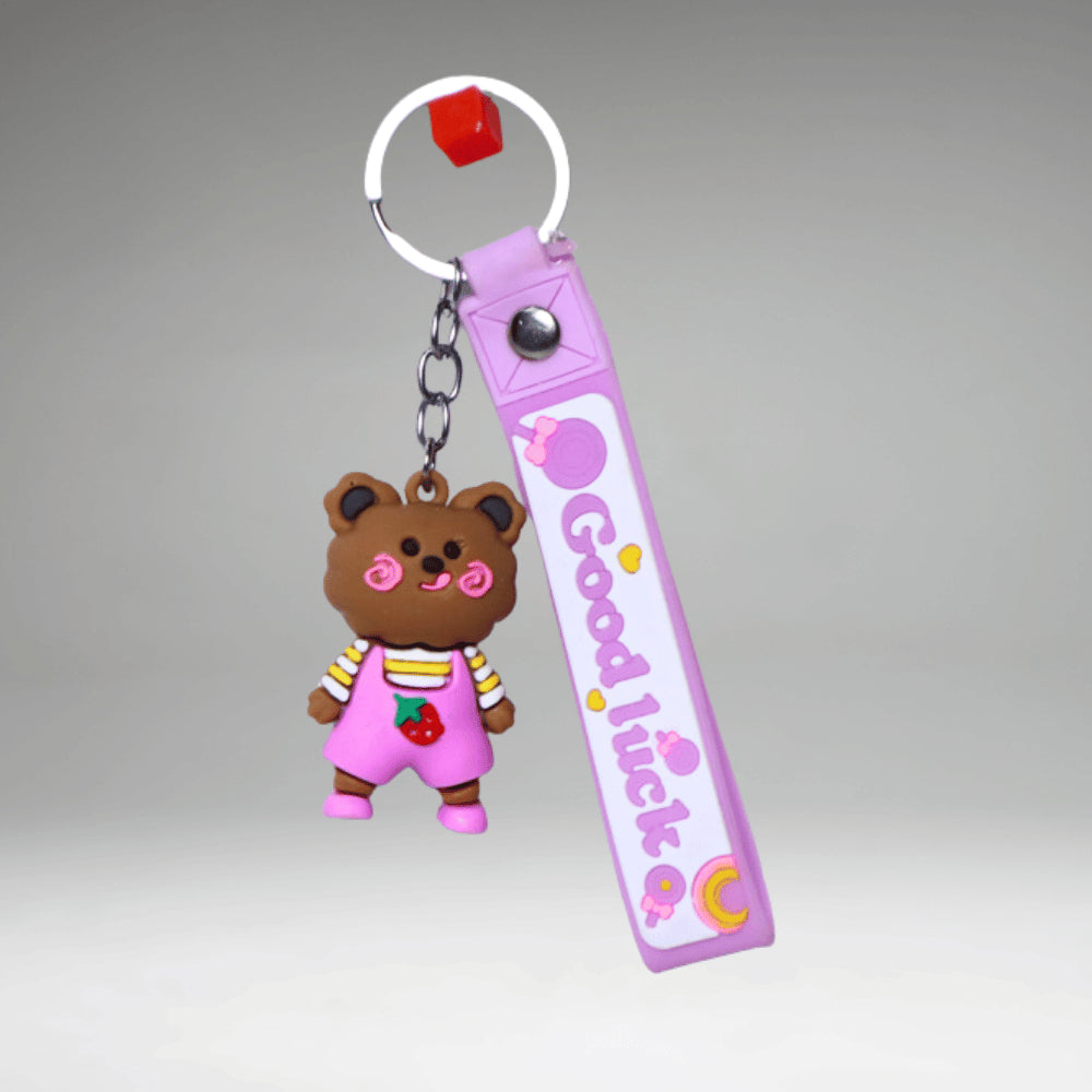CUTE BEAR KEY CHAIN PINK N BROWN