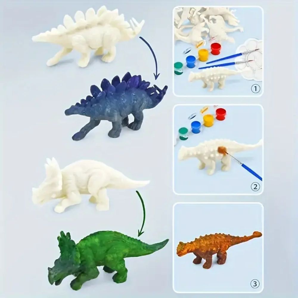 6pcs Children's Dinosaur Painting Set
