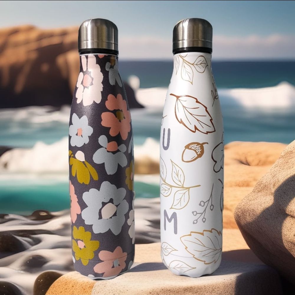 Floral Print Insulated Water Bottle