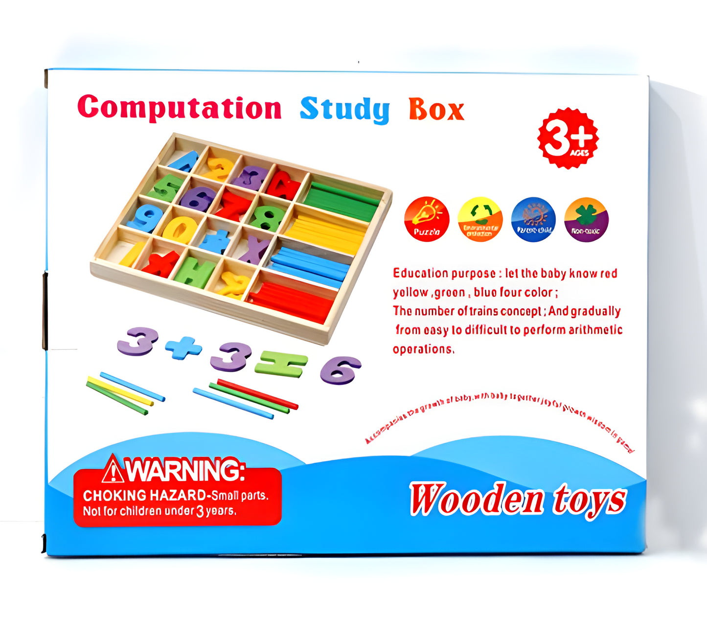 WOODEN ORIGINAL COMPUTATION STUDY BOX FOR BASIC MATH CALCULATIONS FOR CHILDREN