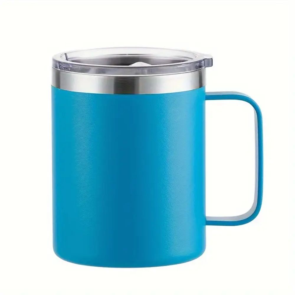 12 Oz Insulated Stainless Steel Tumbler with Handle & Lid