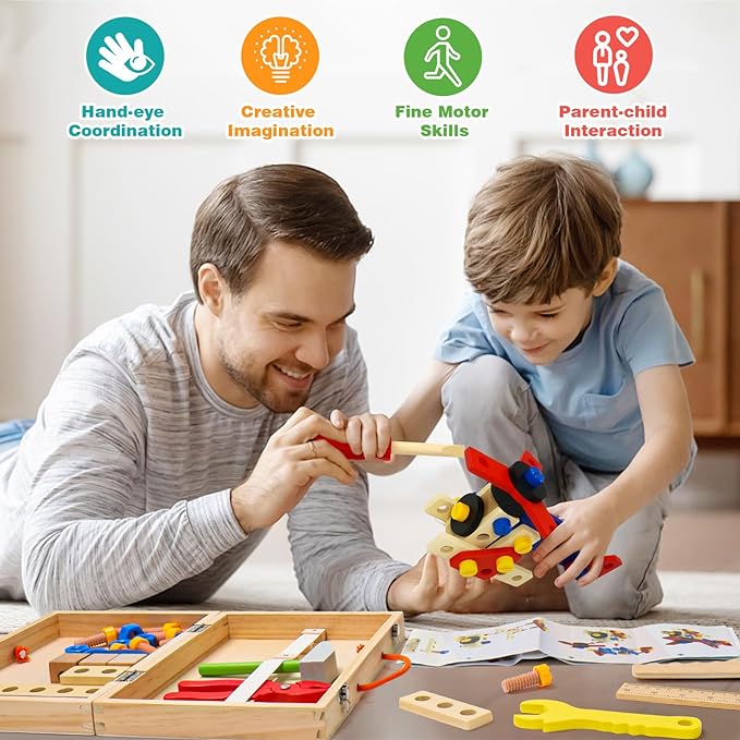 WOODEN TOOL SET FOR KIDS AGE 3+