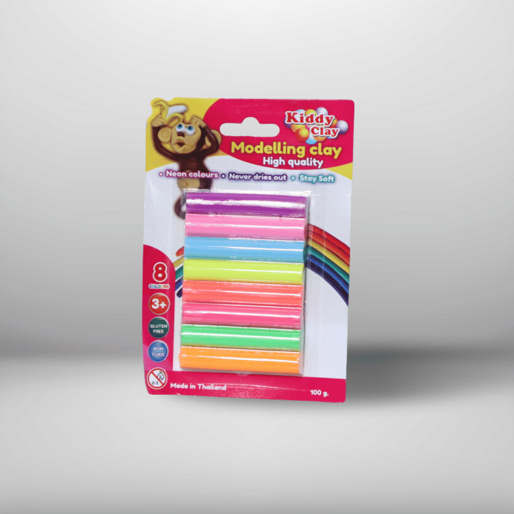 KIDDY CLAY 8 COLORS MODELING CLAY ST-100-8N