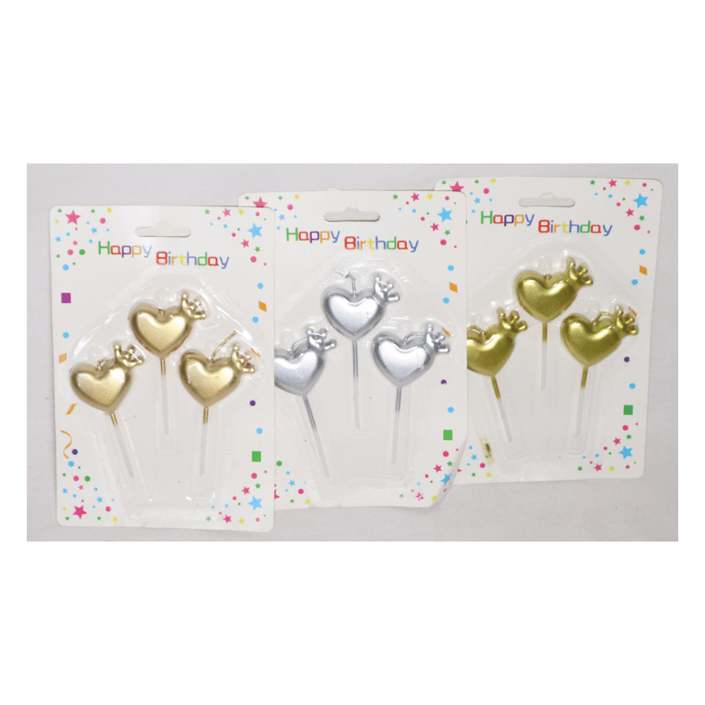 HAPPY BIRTHDAY CANDLE CHROME HEART 3PCS