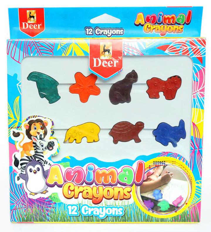 DEER ANIMAL CRAYONS1-2-030 PACK OF 12