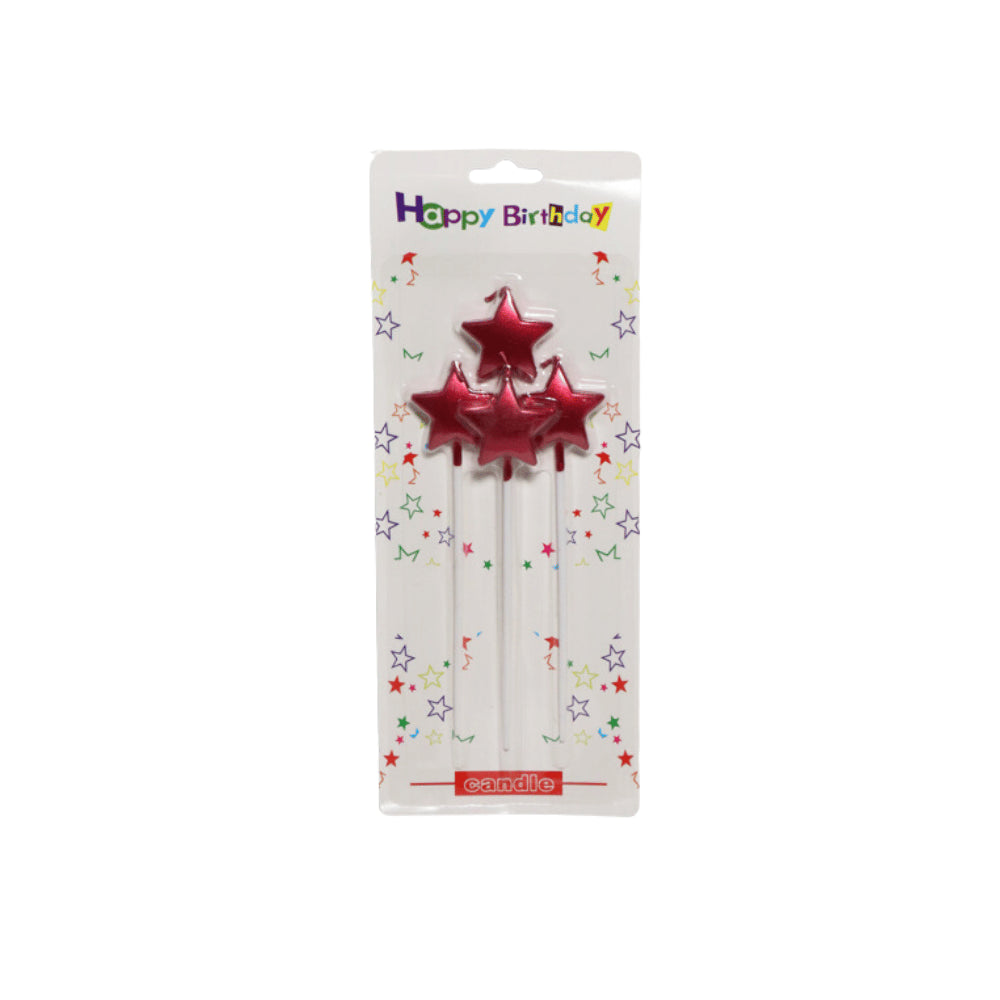 HAPPY BIRTHDAY CANDLE STAR 4PCS