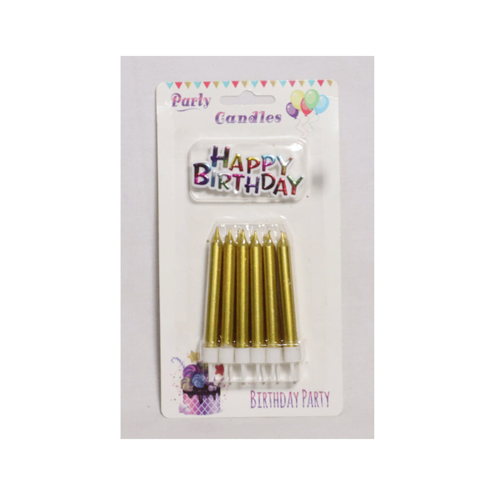 HAPPY BIRTHDAY CANDLES WITH STAND 10 PCS