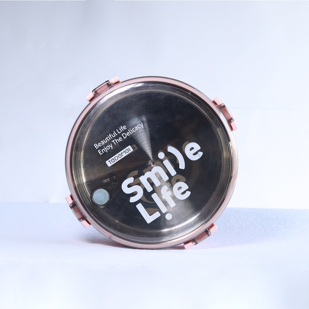HEALTHY LIFE SCHOOL LUNCH BOX ROUND SHAPE 4 BUTTONS