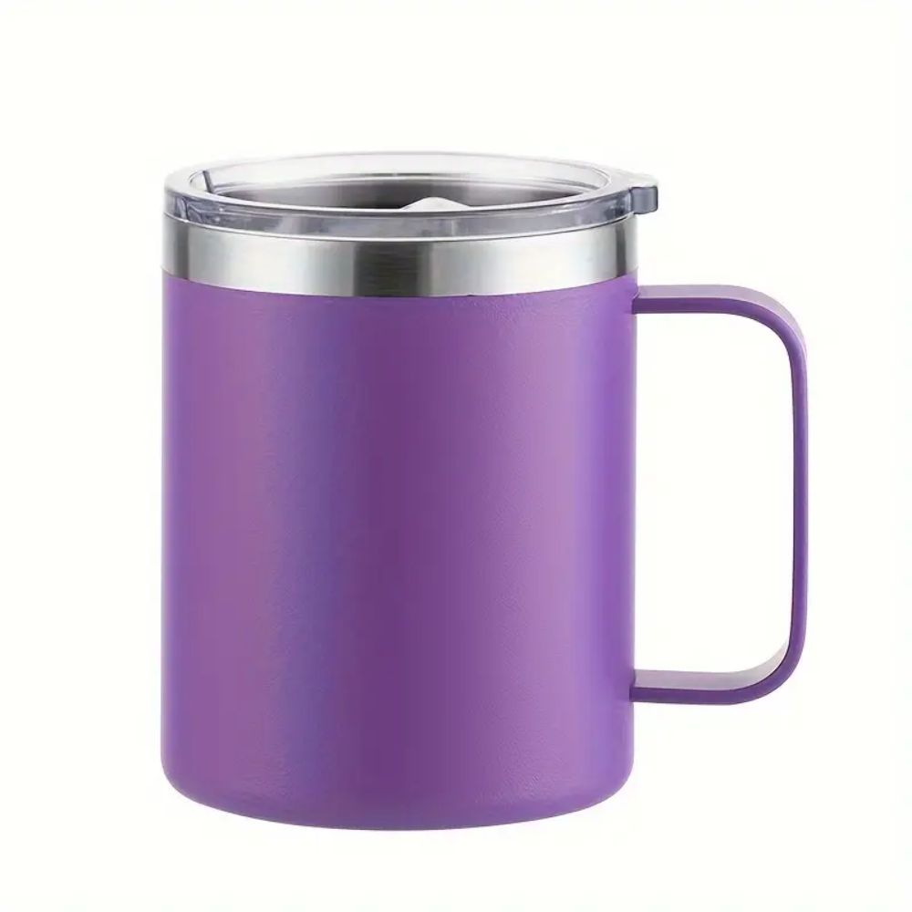 12 Oz Insulated Stainless Steel Tumbler with Handle & Lid