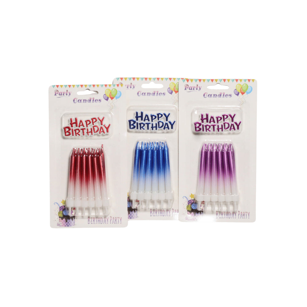 HAPPY BIRTHDAY CANDLES WITH STAND 10 PCS