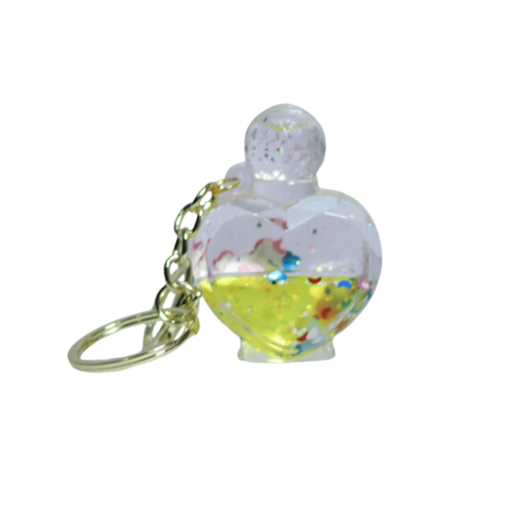 FANCY BOTTLE WITH LIQUID CHARACTER KEYCHAIN