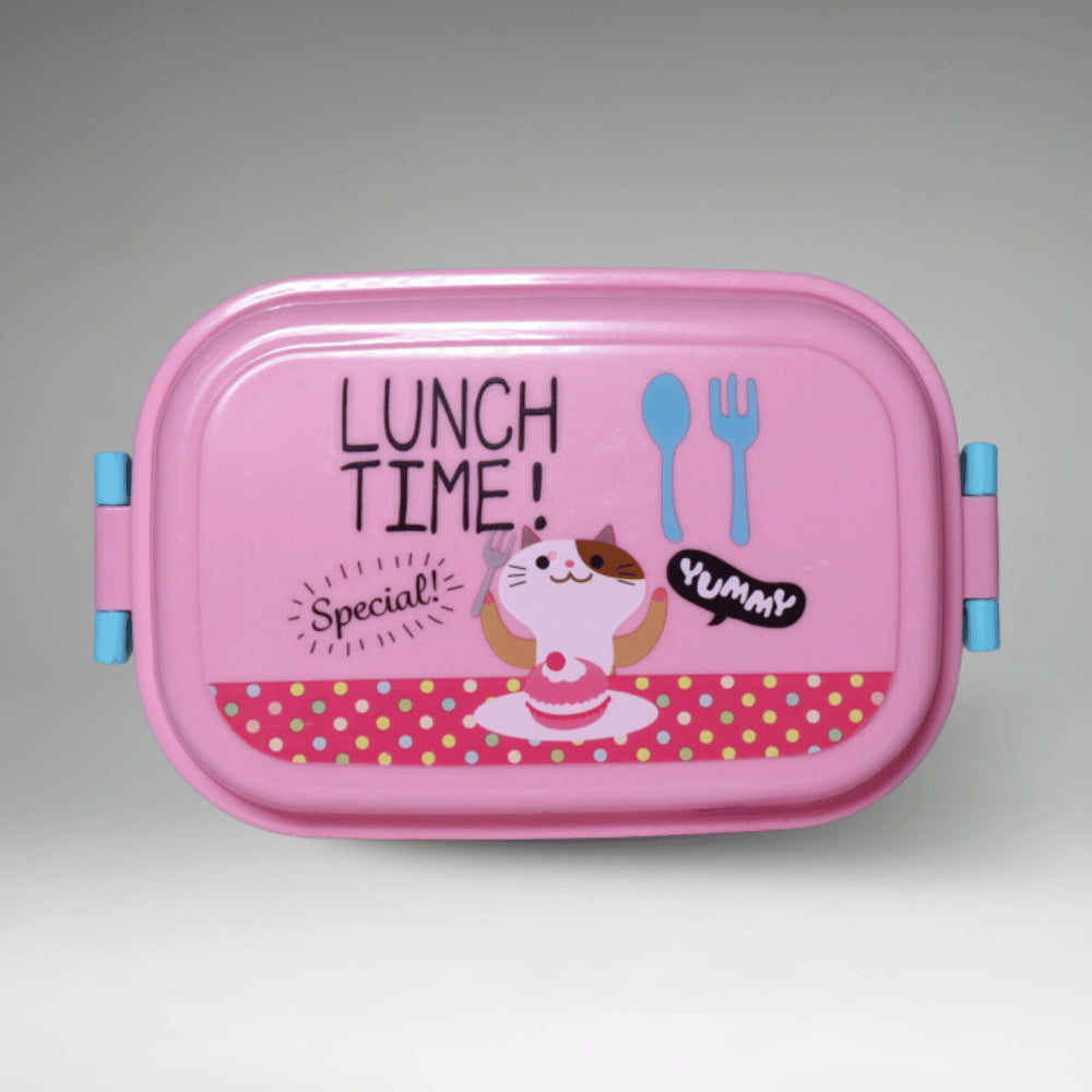 LUNCH BOX 2 PARTITIONS WITH SPOON AND FORK