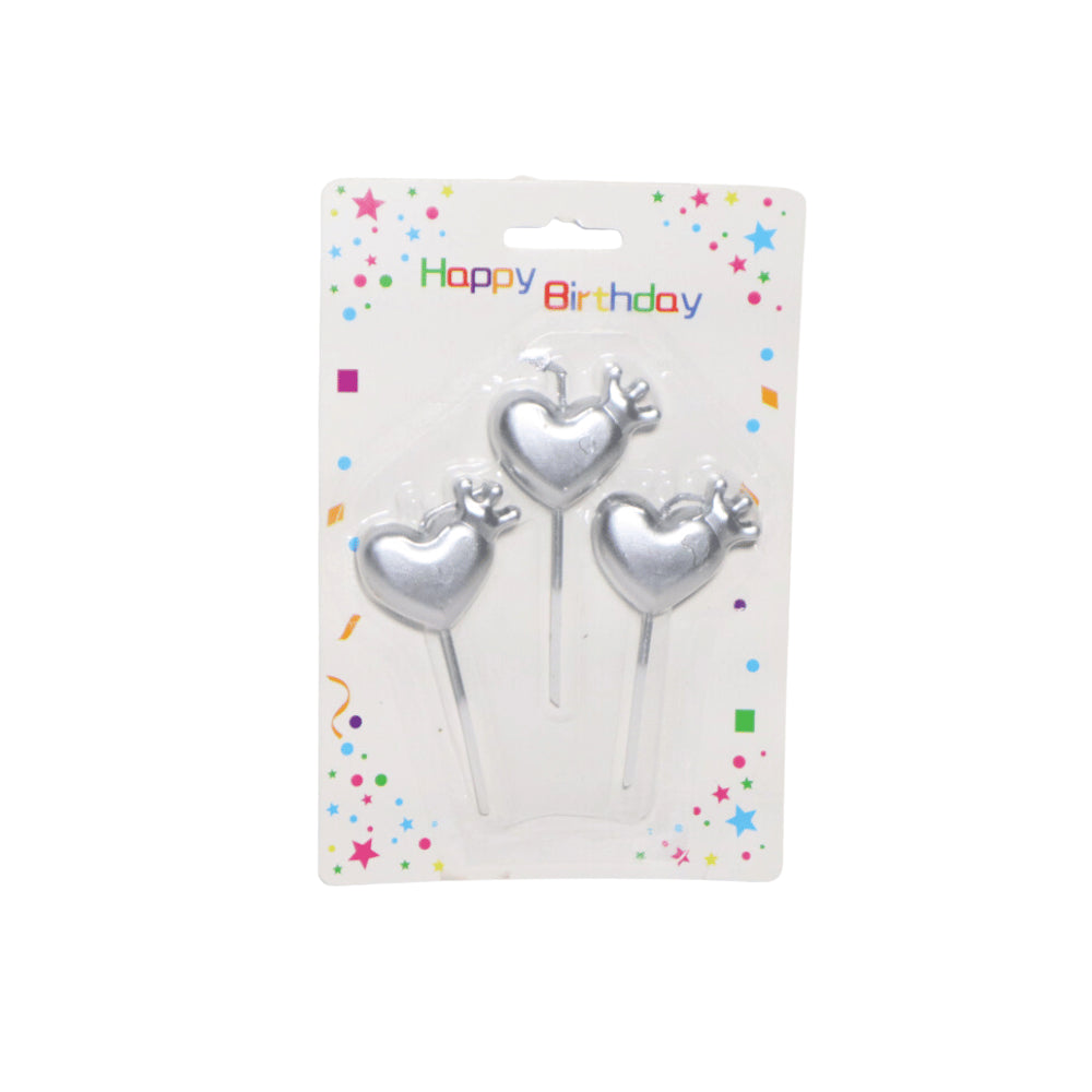 HAPPY BIRTHDAY CANDLE CHROME HEART 3PCS