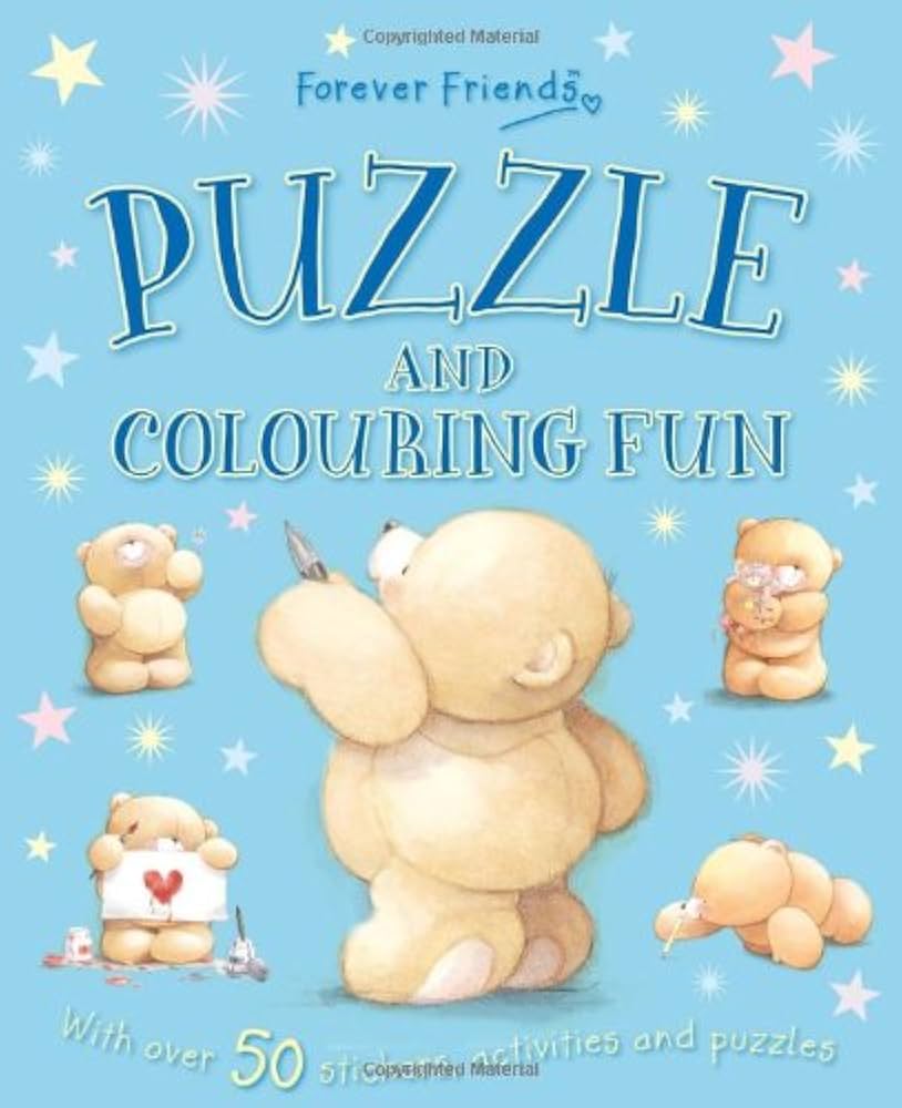 PUZZLE AND COLOURING FUN WITH 50 STICKERS