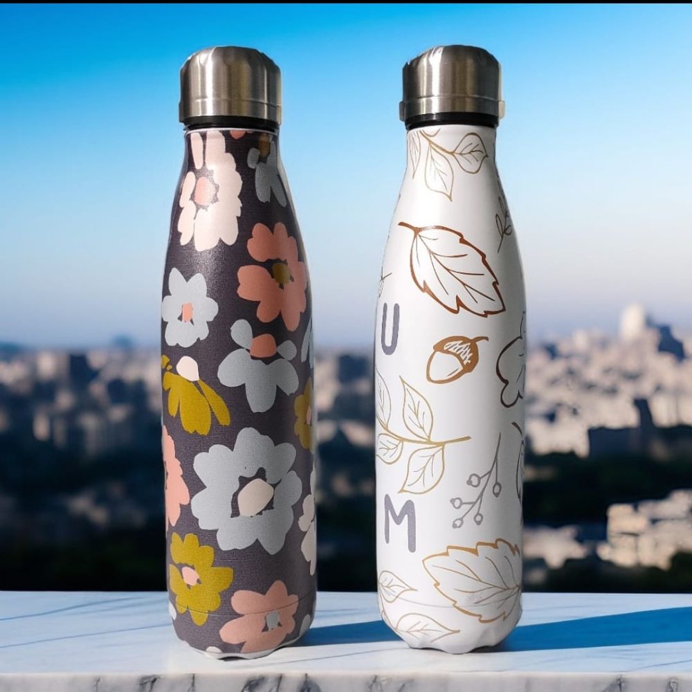 Floral Print Insulated Water Bottle