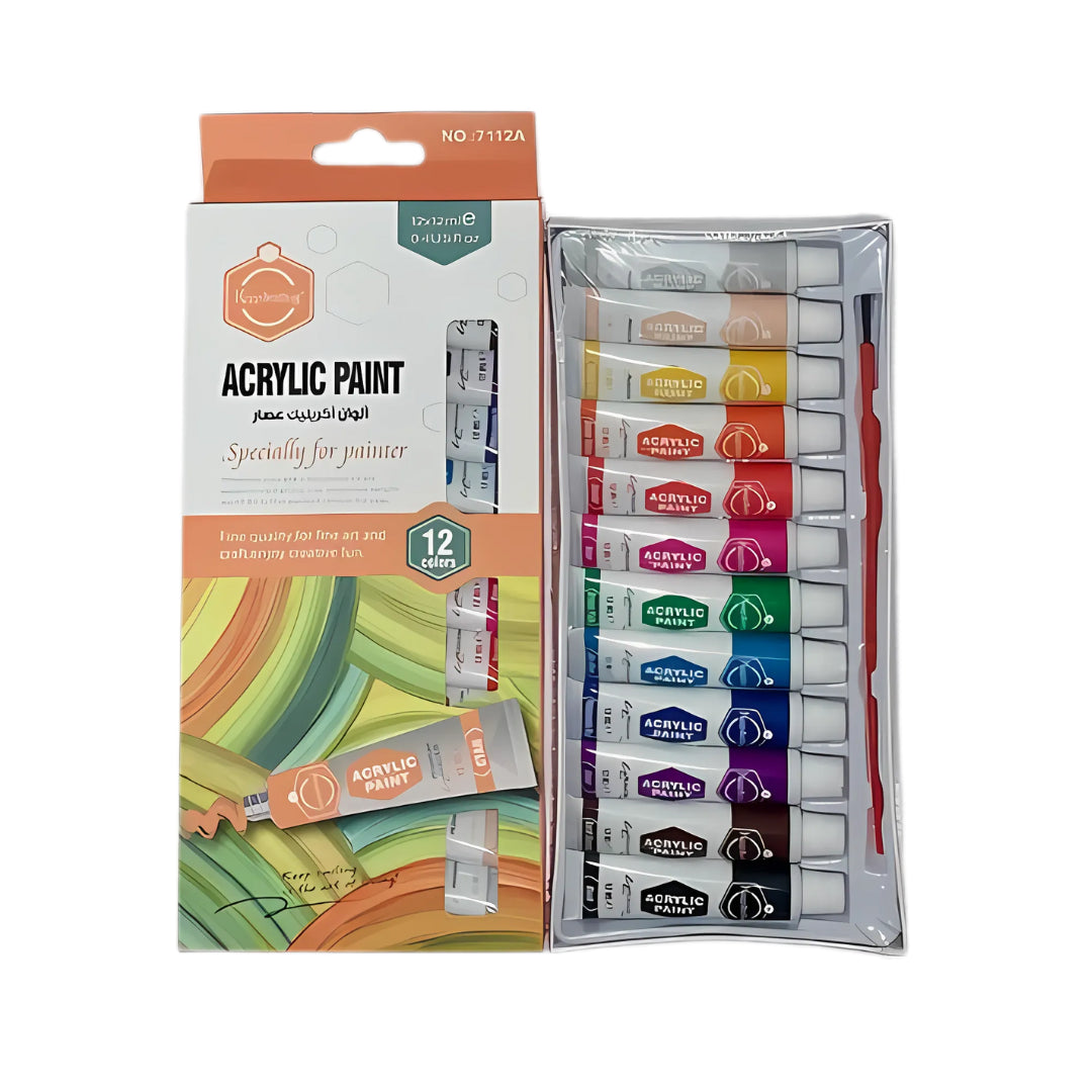 KEEPSMILING ACRYLIC COLOR SET + BRUSH 12PCS