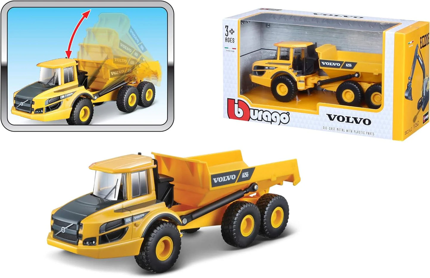 BBURAGO VOLVO A25G DIECAST METAL WITH PLASTIC MODEL