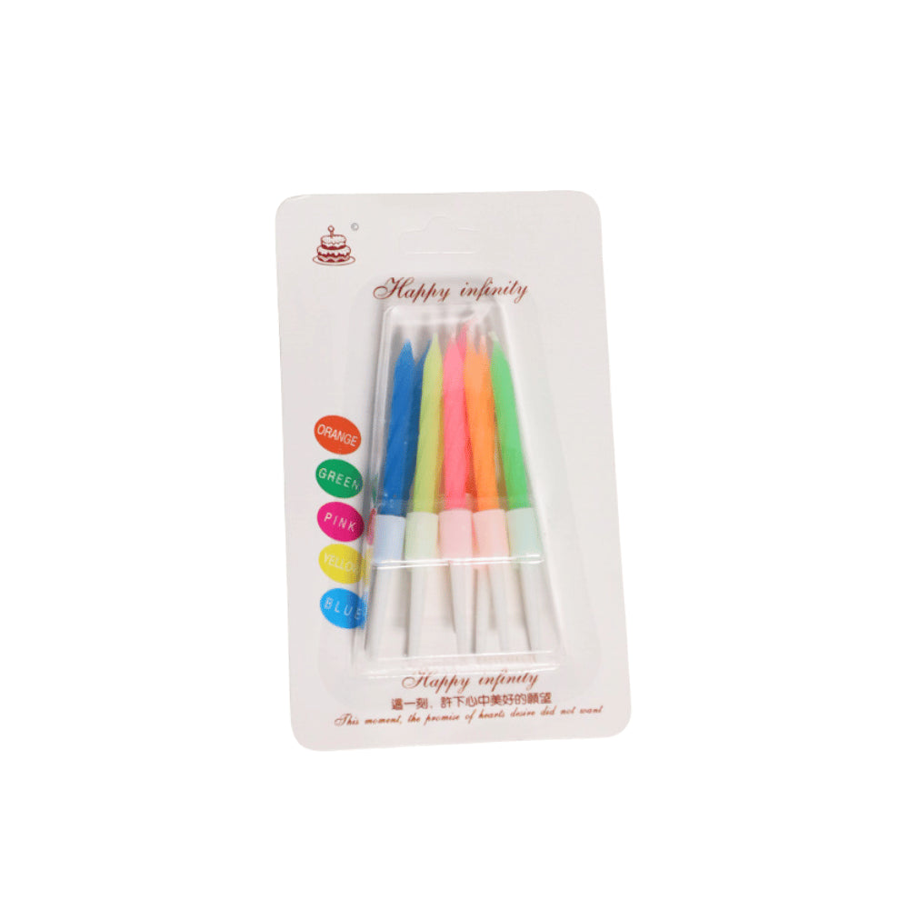 HAPPY BIRTHDAY MINI METALLIC CANDLES 10 PCS