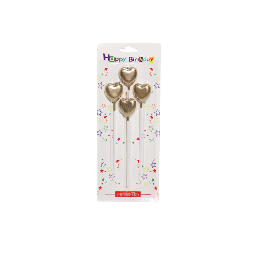 HAPPY BIRTHDAY CANDLE HEART 4PCS
