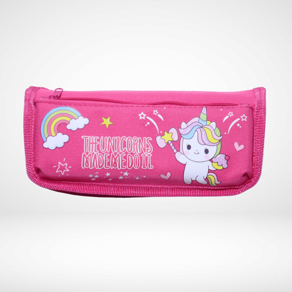 PENCIL POUCH FABRIC RAINBOW UNICORN