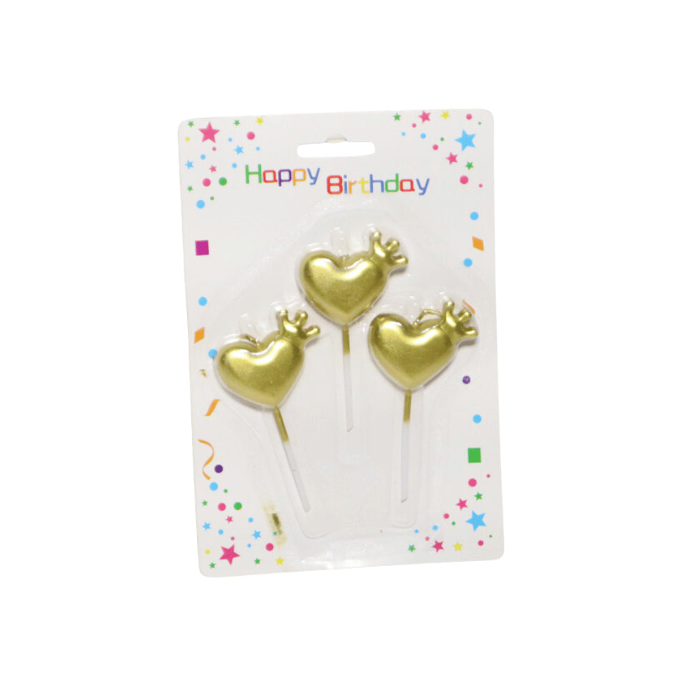 HAPPY BIRTHDAY CANDLE CHROME HEART 3PCS