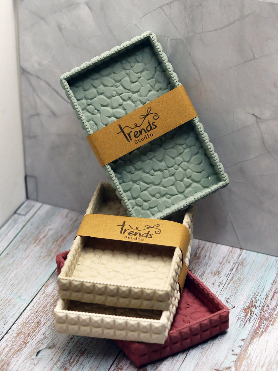 Studio Trinkets: Cobblestone Rectangle Tray