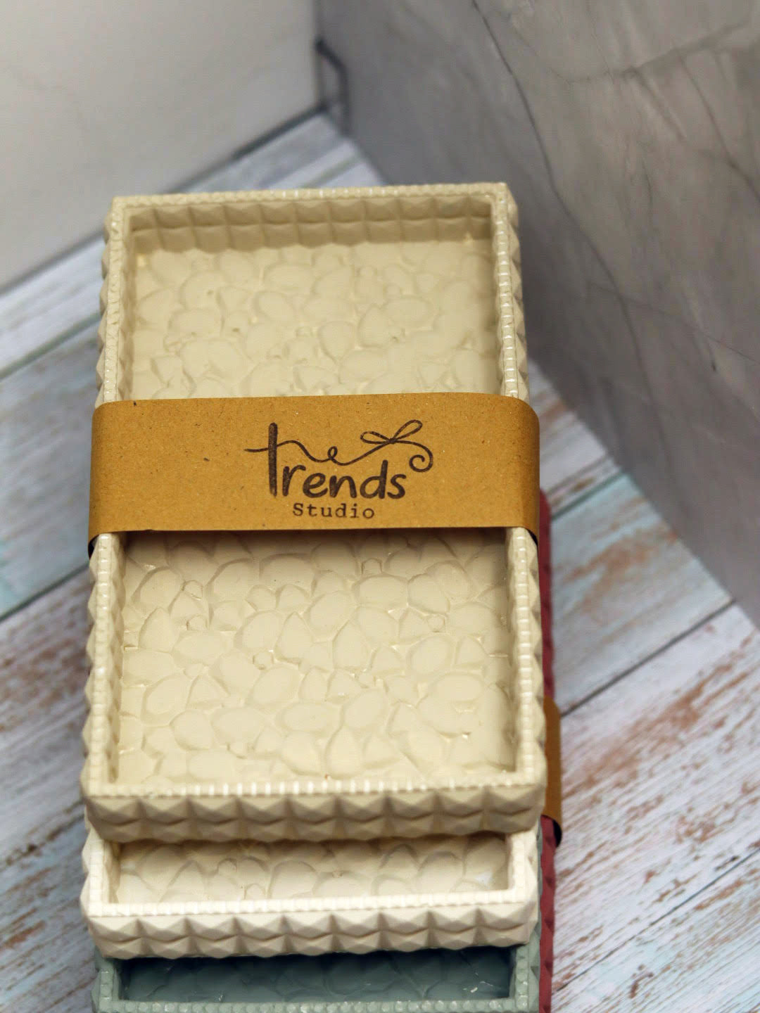 Studio Trinkets: Cobblestone Rectangle Tray