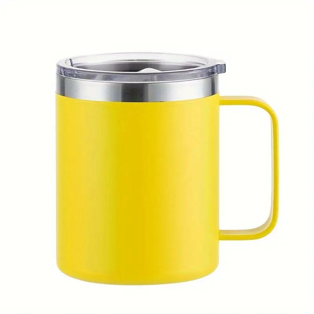 12 Oz Insulated Stainless Steel Tumbler with Handle & Lid