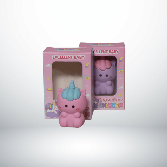 EXCELLENT BABY UNICORN SHARPENER ERASER 2 IN 1