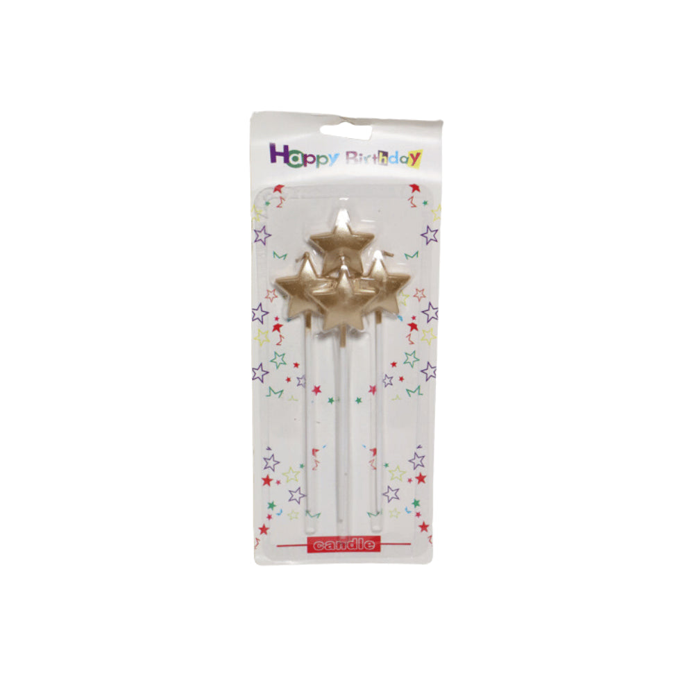 HAPPY BIRTHDAY CANDLE STAR 4PCS