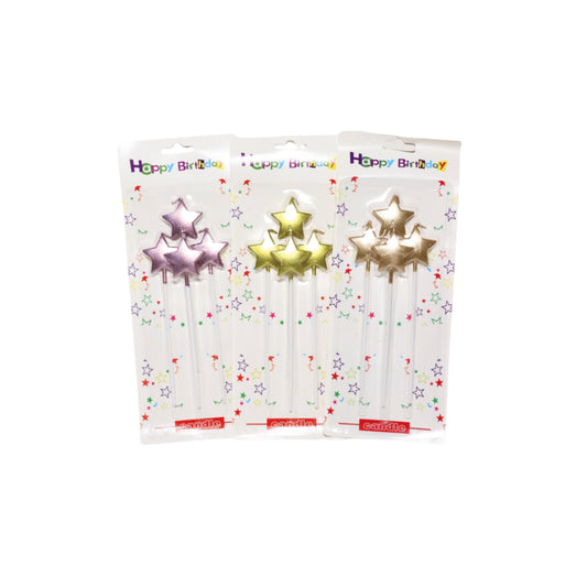HAPPY BIRTHDAY CANDLE STAR 4PCS