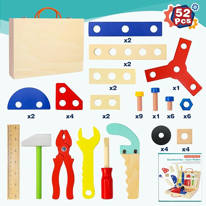 WOODEN TOOL SET FOR KIDS AGE 3+